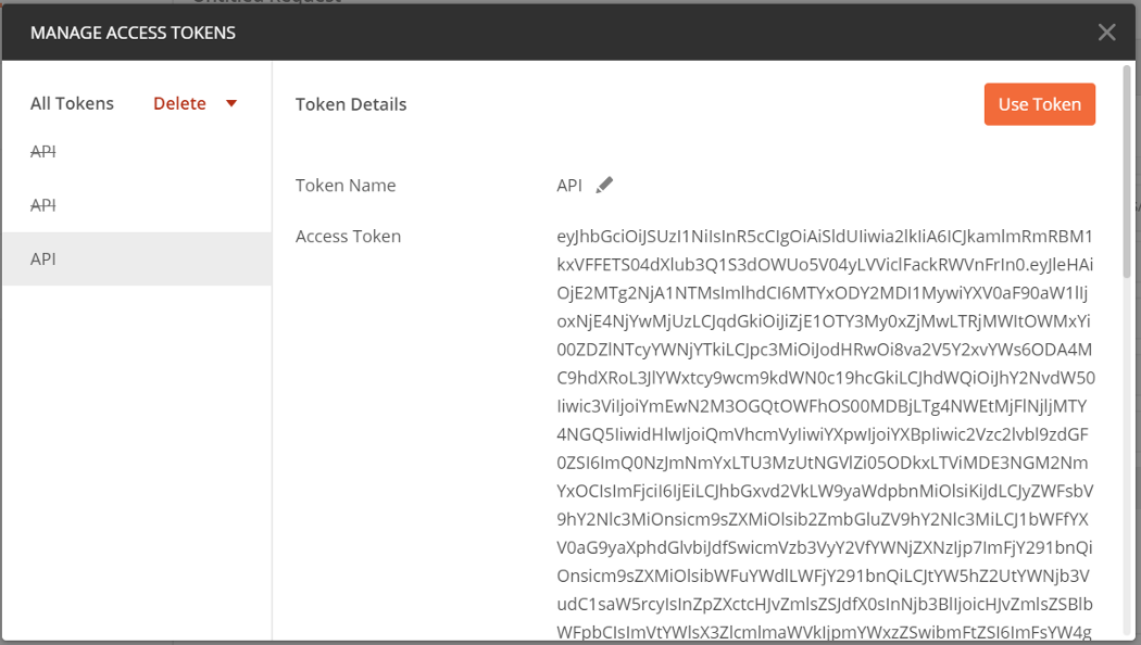 Gerenciador de Tokens do Postman